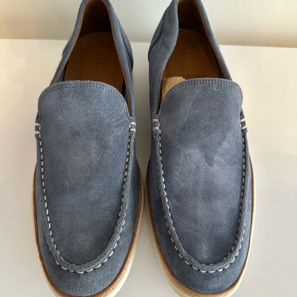 Allen Edmonds Denim Blue Mens Suede Loafers, Size 8.5D, Brand New